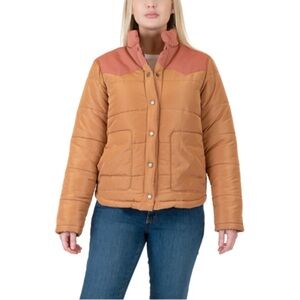 Stoic Women's quilted Tan and Brown Puffer Jacket